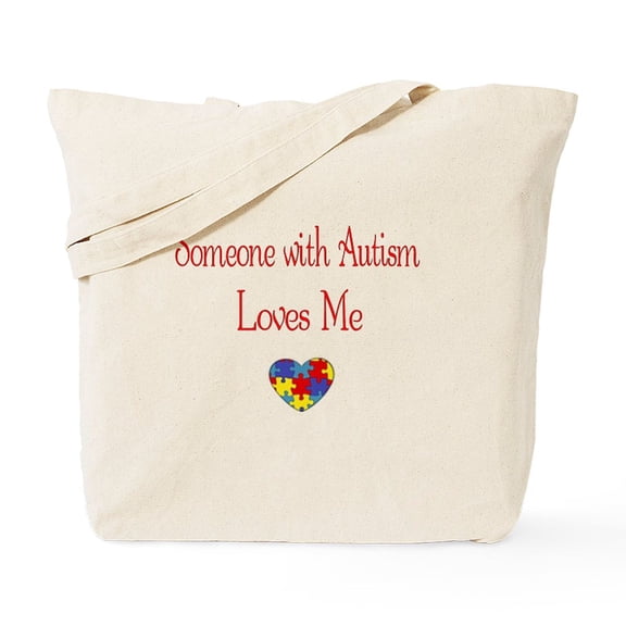 CafePress - Autism Love Awareness Puzzle Heart Tote Bag - Unisex Canvas Tote Bag, Beige, 1-Piece