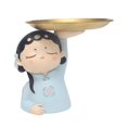 thumbnail image 2 of Figurita de niña BLESIY adorno de almacenamiento de baratija de joyería estatua decorativa de resina para llavero decoración de mesa de dulces Azul Estatuilla de escritorio, 2 of 3