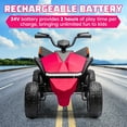 thumbnail image 6 of Kids ATV 4 Wheeler 24V, Ride on Toys Electric Car for Ages 3+ Toddlers Boys Girls with Remote Control, LED Headlights, Bluetooth, Music Player, Pink, 6 of 9
