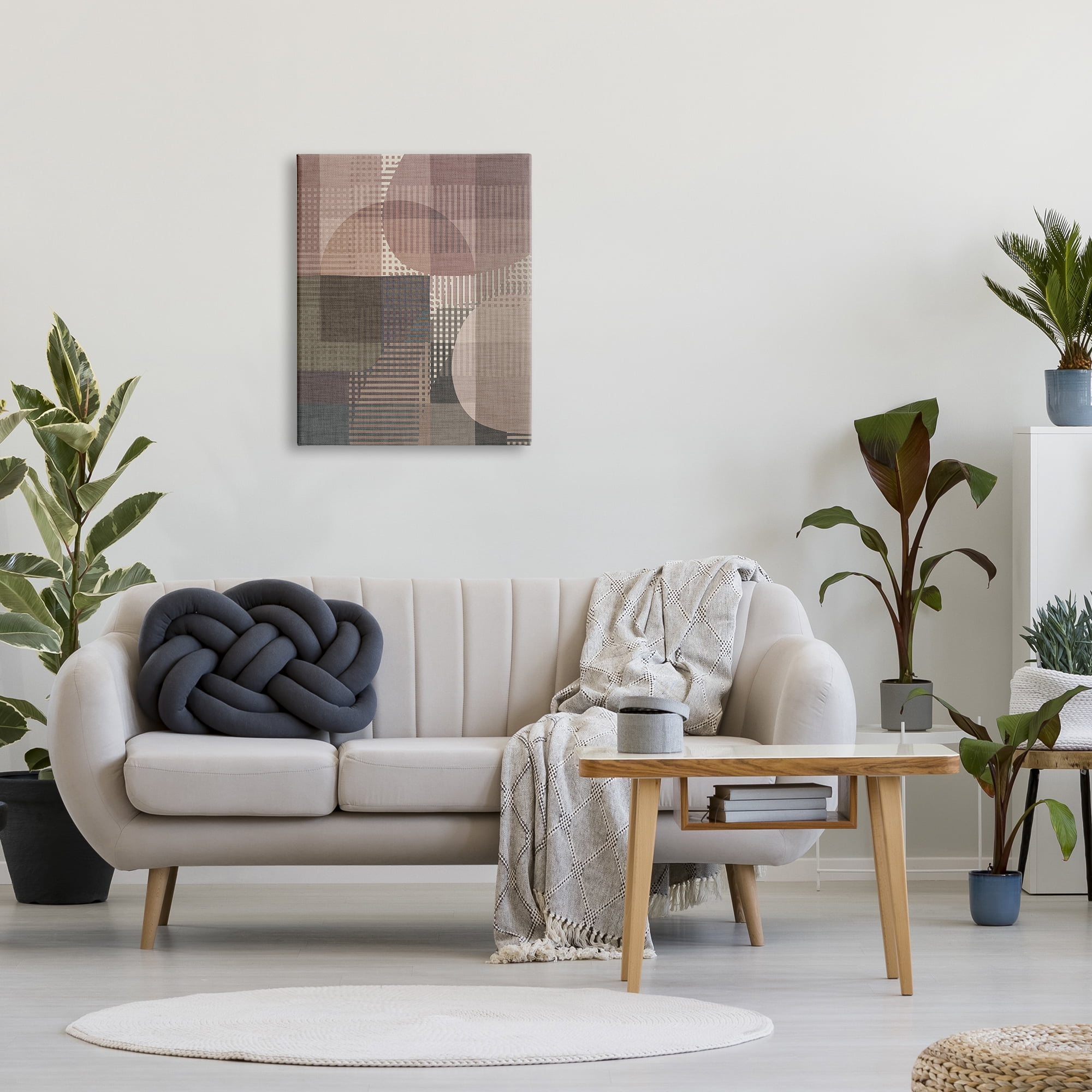 Stupell Industries Patterned Earth Tone Shapes Abstract Painting Gallery Wrapped Canvas Art Print Wall Art, 24 x 30