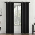 thumbnail image 3 of (2 pack) Sun Zero Arlo 2-Piece Textured Thermal Insulated Room Darkening Grommet Curtain Panel Pair, Black, 40"W x 84"L, 3 of 9