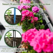 Alarm-Clock Shaped Solar Drip Irrigation System - Indoor/Outdoor Use, Automatic Watering Kit with 2200mAh Battery & Humidity Monitoring for Gardens, Potted Plants