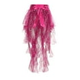 thumbnail image 5 of XIAONU Women's Asymmetrical Tulle Skirt Sequin Sparkle Satin Bow Tie Skirt Enchanting Party Prom Festival Skirt, 5 of 6