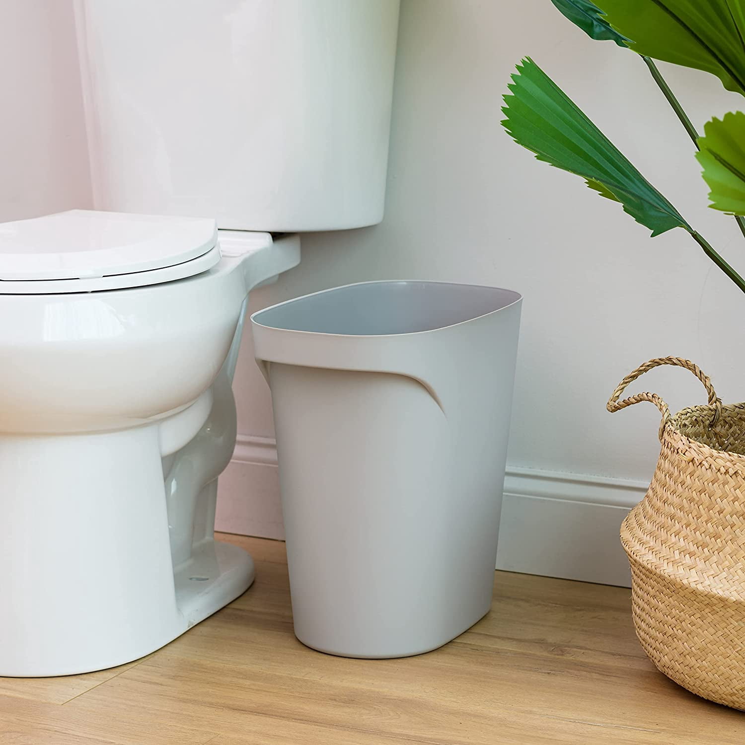 IRIS 6 Gal Plastic Trash-Can for Bathroom-Kitchen-Bedroom, Gray, 3Pk