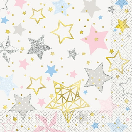 Little Mermaid Luncheon Napkins - Foil Twinkle Twinkle Little Star Paper Luncheon Napkins, 6.5 in, 8ct