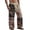 Beige, variant on Beach Pants for Men Flower Print Loose Fit Elastic Waist Wide Leg Boho Cotton Linen Casual Pants with Pockets