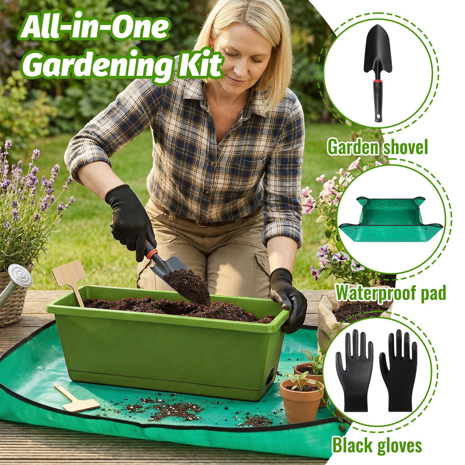 Window Box Planters Light Green 7 Pack 17 Inch Plastic Rectangular For Indoor/Outdoor Plants Herbs Vegetables