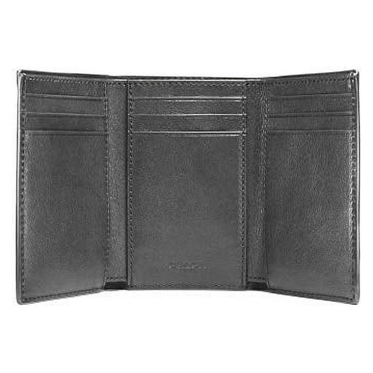 Coach men's trifold wallet black sale