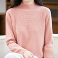 thumbnail image 6 of Boho Sweaters for Women Dressy Cable Knit Jacquard Top High Neck Soft Cozy Shirt Crewneck Pullover Sweaters, 6 of 6