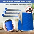 thumbnail image 3 of Disposable To Go Coffee Cups with Lids 12 oz 100 Pack, Double Wall Ripple Insulated Blue Paper Cups for Hot Beverage, Chocolate, Cocoa and coffee, 3 of 7