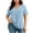 Light Blue, variant on Lopecy-Sta Plus Size Tops for Women Summer V Neck Short Sleeve Tee Shirts Henley Button Casual Loose Fit Blouse Summer Fshion Tunics
