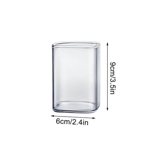 Vwrxbz Transparent Glass Water Cup Square Mouth Drinking Glass Large Capacity Crystal Cup for Milk Juice