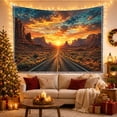 thumbnail image 3 of Desert Highway at Sunset in Red Rock Canyon, Majestic Boho for Road Trip Enthusiasts, Western Wall Art Decor, Housewarming Gift, Tapestry Wall Hanging for Living Room and Bedroom, 3 of 7