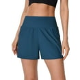 thumbnail image 3 of Charmo Swim Shorts for Women Swimwear High Waisted Swim Bottom Hidden Pockets Board Shorts, 3 of 7