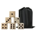 thumbnail image 2 of Hathaway High Roller Yard Dice Set with 6 x 3.5-in Wooden Dice and Black Nylon Storage Bag, Reusable Scorecard Included, 2 of 6