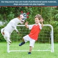 thumbnail image 4 of Pelota de fútbol QDAN Dog Toy con correas para tira y afloja, azul y rojo, 4 of 8