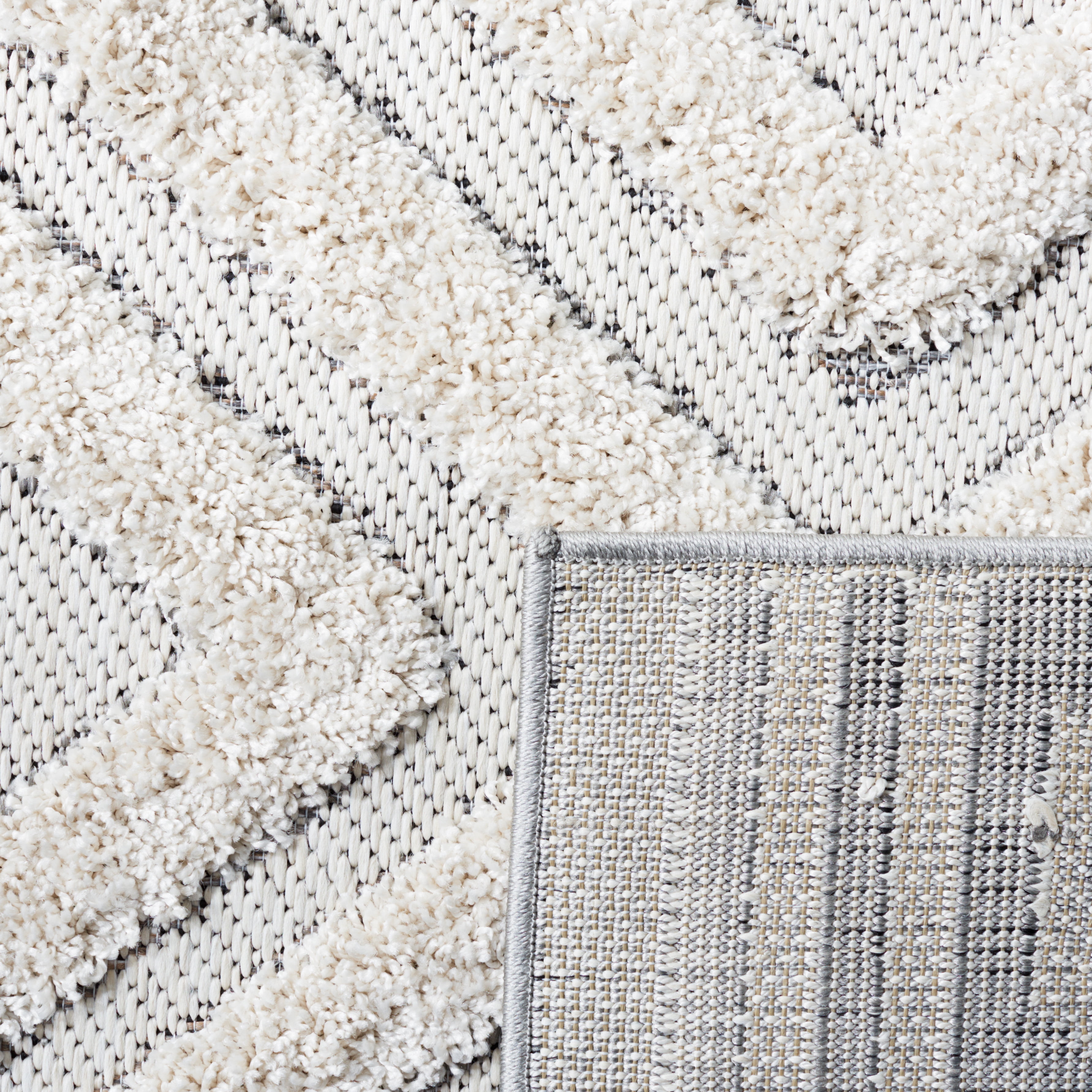 SAFAVIEH Cottage Wight Geometric Indoor/Outdoor Area Rug, Ivory/Light Grey, 4' x 6'
