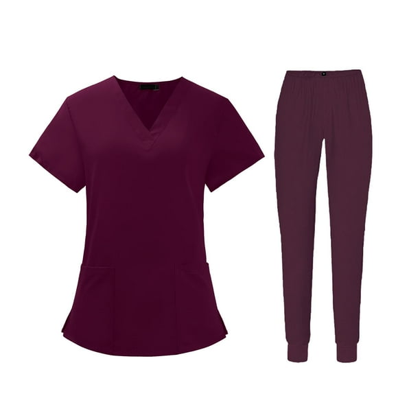 Conjunto de parte superior con cuello en V y pantalón cargo para