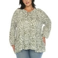 thumbnail image 1 of White Mark Women's Plus Size Printed Peasant Chiffon Blouse, 1 of 6