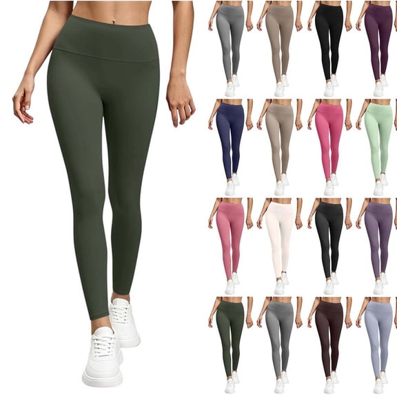 XRoczxe Women High Waist Seamless Yoga Leggings Soft Stretchy Workout Pants Multi Solid Color Non Slip Comfort Fit for Sports Gym Daily Casual Wear