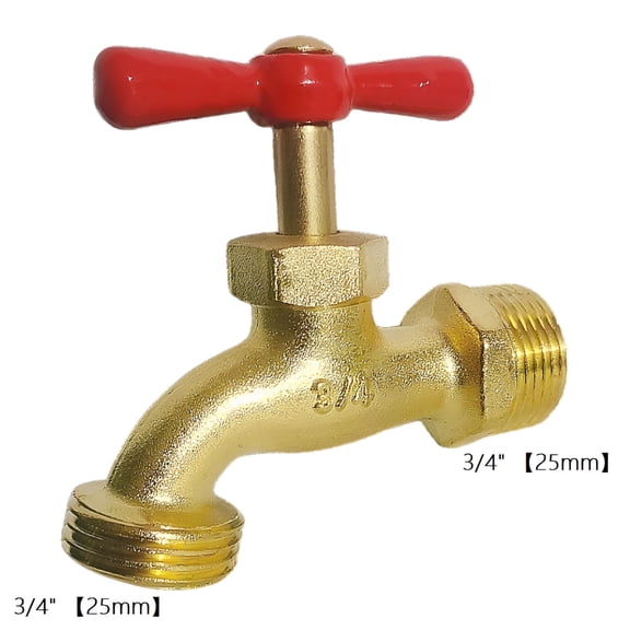 HIBIBUD Simple Faucet Zinc Alloy Retro Outdoor Garden Faucet Washing Machine Mop Faucet 3-4 Red
