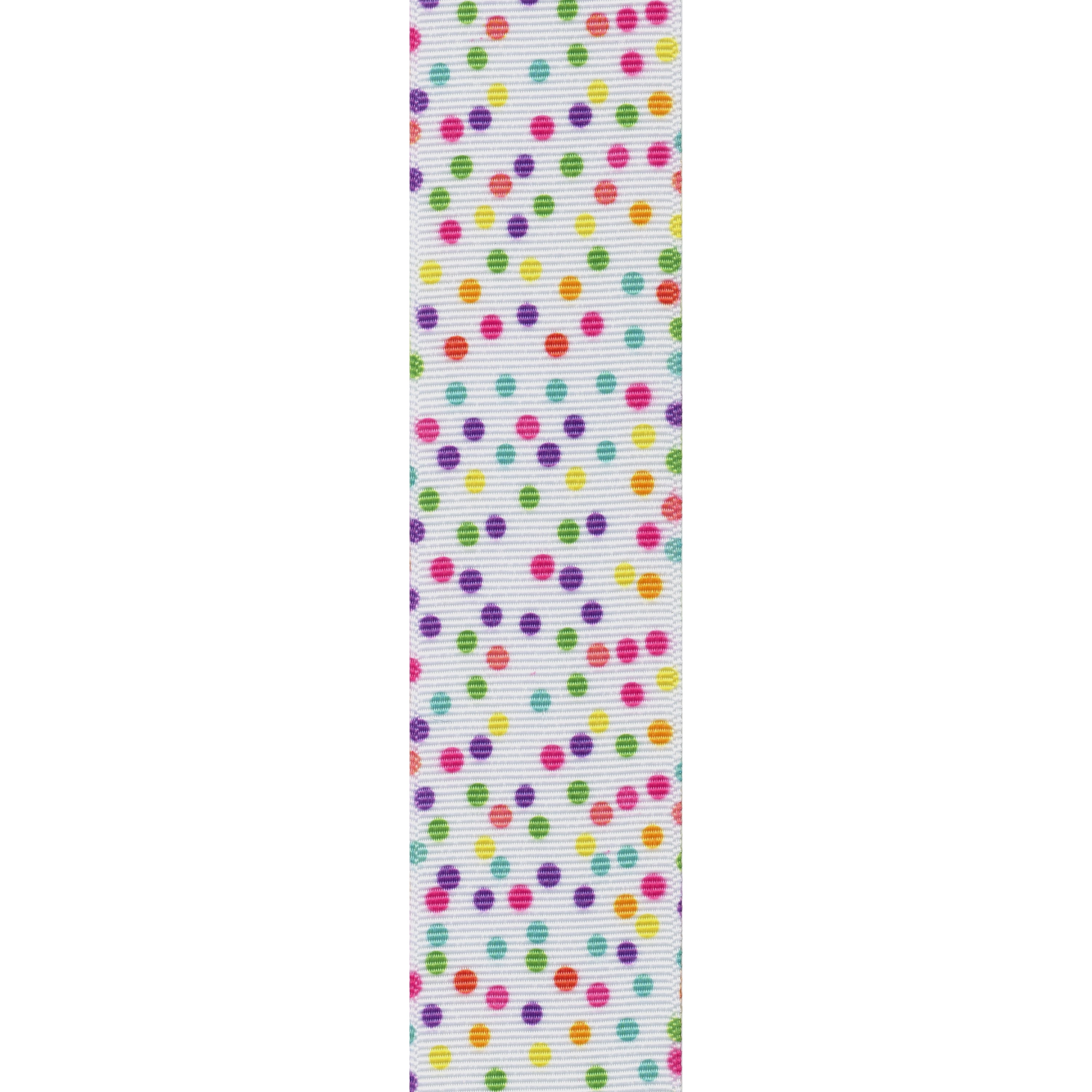 (2 pack) Offray Ribbon, Multi Color 1 1/2 inch Dot Grosgrain Ribbon 9 feet