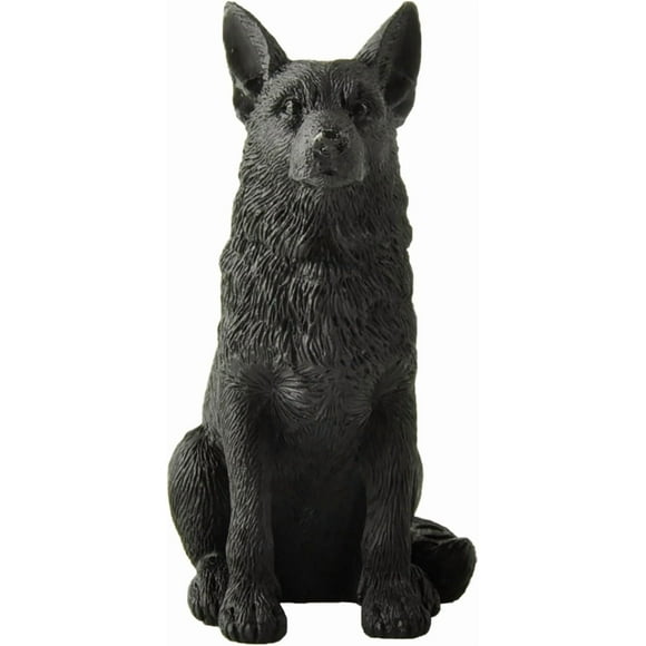 JFSM Inc. Figurine de Chien Berger Allemand Noir 3.5 Pouces - Statue de Chien en Résine Élégante, Garniture de Bas de Noël, Cadeaux pour les Amateurs de Berger Allemand, Décoration Commémorative pour Animaux Ou Bureau à Domicile