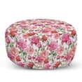 thumbnail image 1 of Watercolor Flower Pouf Cover with Zipper, Victorian Floral Pattern Painting Style Print with Peonies Roses, Soft Decorative Fabric Unstuffed Case, 30" W X 17.3" L, White Pink Blush, by Ambesonne, 1 of 5