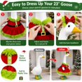 thumbnail image 6 of KuKeDi 2-Piece 23 inch Porch Goose Outfit, Red Plush Holiday Dress with Bow Headband, 6 of 10