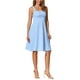 thumbnail image 2 of Vestido sin mangas de cuadros Gingham para mujer Inspire Chic, vestido midi fluido con fruncidos en línea A, a cuadros vintage, azul M, 2 of 6