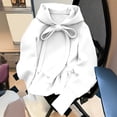 thumbnail image 6 of Qulqfy Hoodies for Women Fleece Winter Fall Casual Soft White Hooded Ruffle Pullover Bow Long Sleeve Sweatshirt S, 6 of 6