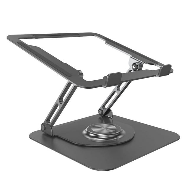 Support pour Ordinateur Portable pour Bureau, Support d'Ordinateur Réglable avec Base Rotative à 360°, Rehausseur Ergonomique pour Travail Collaboratif, Support Pliable et Portable, Convient à Tous les Ordinateurs Portables de 10-17 Pouces