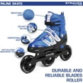 thumbnail image 2 of Strauss Blaze Adjustable Size Inline Skates | Skating Shoes For Boys & Girls | 3 Wheels |beginner-friendly Skating Shoe | Adjustable Roller Blades | Enhanced Stability And Support| Size L,(Blue), 2 of 2