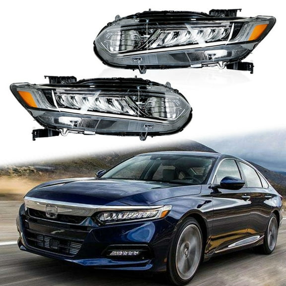 Pair of Headlight Housing Assembly Headlamps Fit for Honda Accord 2018-2021 (without Bulbs)
