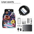 thumbnail image 6 of Cauagu Space Colorful Donut Print Backpacks,Travel Daypack Casual Laptop Backpack Bookbag Fits 15 Inch Computer for Men Women, 6 of 8