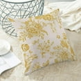 thumbnail image 4 of Spring Yellow Floral Pillow Covers 18x18 Inch Set of 2, Chinoiserie Yellow Flower Decorative Throw Pillowcase Vintage Floral Outdoor Cushion Cover for Sofa Couch Living Room Bed Decor, 4 of 5