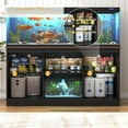 thumbnail image 4 of Blotout Farmhouse 75-120 Gallon Fish Tank Stand with Power Outlet, 59"Aquarium Stand with Storage/Sliding Barn Door, Heavy Duty Tank Stand for 2 Fish Tank/Reptile Terrarium, 1200lbs Capacity, Black, 4 of 7