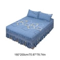thumbnail image 3 of Linnome Ruffled Bed Skirt with Pillowcases 3 Piece Set Elastic Bed Sheet Bed Cover for Bedroom Decor Machine Washable, 3 of 9