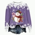 thumbnail image 5 of Towmus Christmas Sweatshirts for Women Loose Fit Snowman Printed Graphic Sweatshirts Roundneck Fall Pullover Tops, 5 of 7