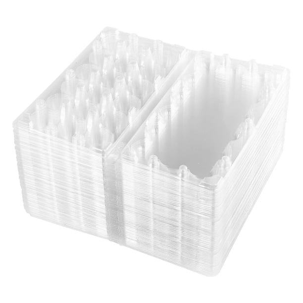 BESTONZON 50 Pcs 18 Grids Quail Egg Storage Box Plastic Transparent Egg Dispenser Holder Case Refrigerator Egg Protection Box (19.8x10.2x3.9cm)