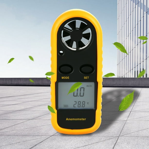 Medidor de viento, anemómetro digital portátil, termómetro de viento, medidor de velocidad del viento, claridad notable Jadeshay A