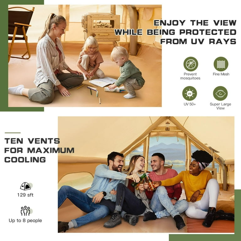 EROMMY 10'x13' Inflatable Tents for Camping, Oxford Blow Up Tent