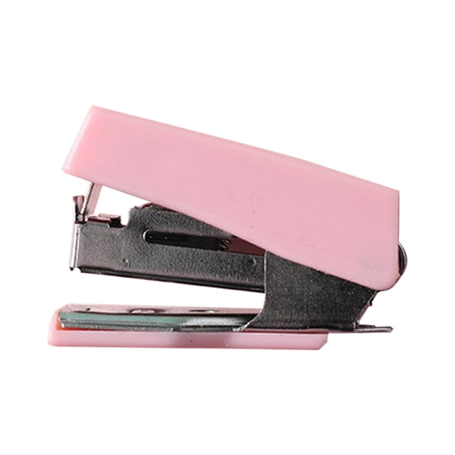 Cute Office Supplies Macaroon Mini Stapler Set Stapler Fresh Style Metal Binder Small Office Study Stapler Learning Supplies Office Supplies Compact Portable Pink Office Supplies