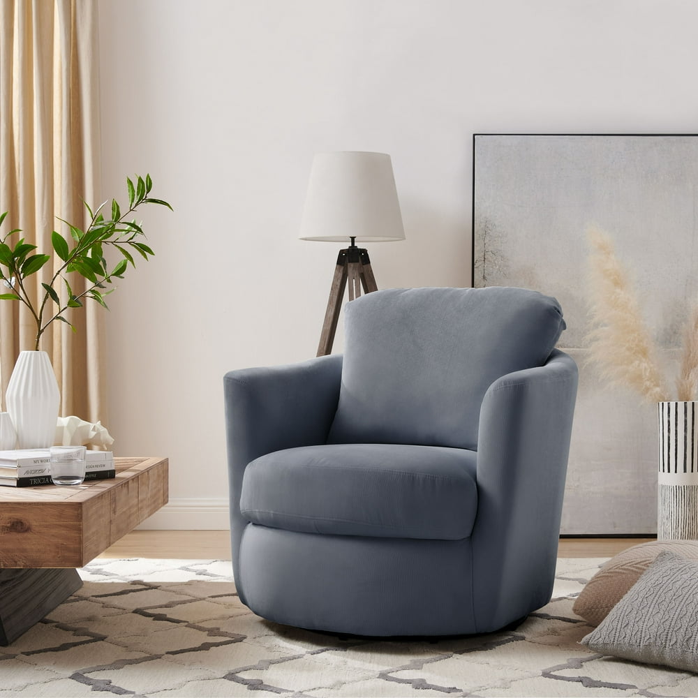 Art Leon Fabric Swivel Barrel Accent Chair Upholstered Seat,Stone Blue - Walmart.com - Walmart.com