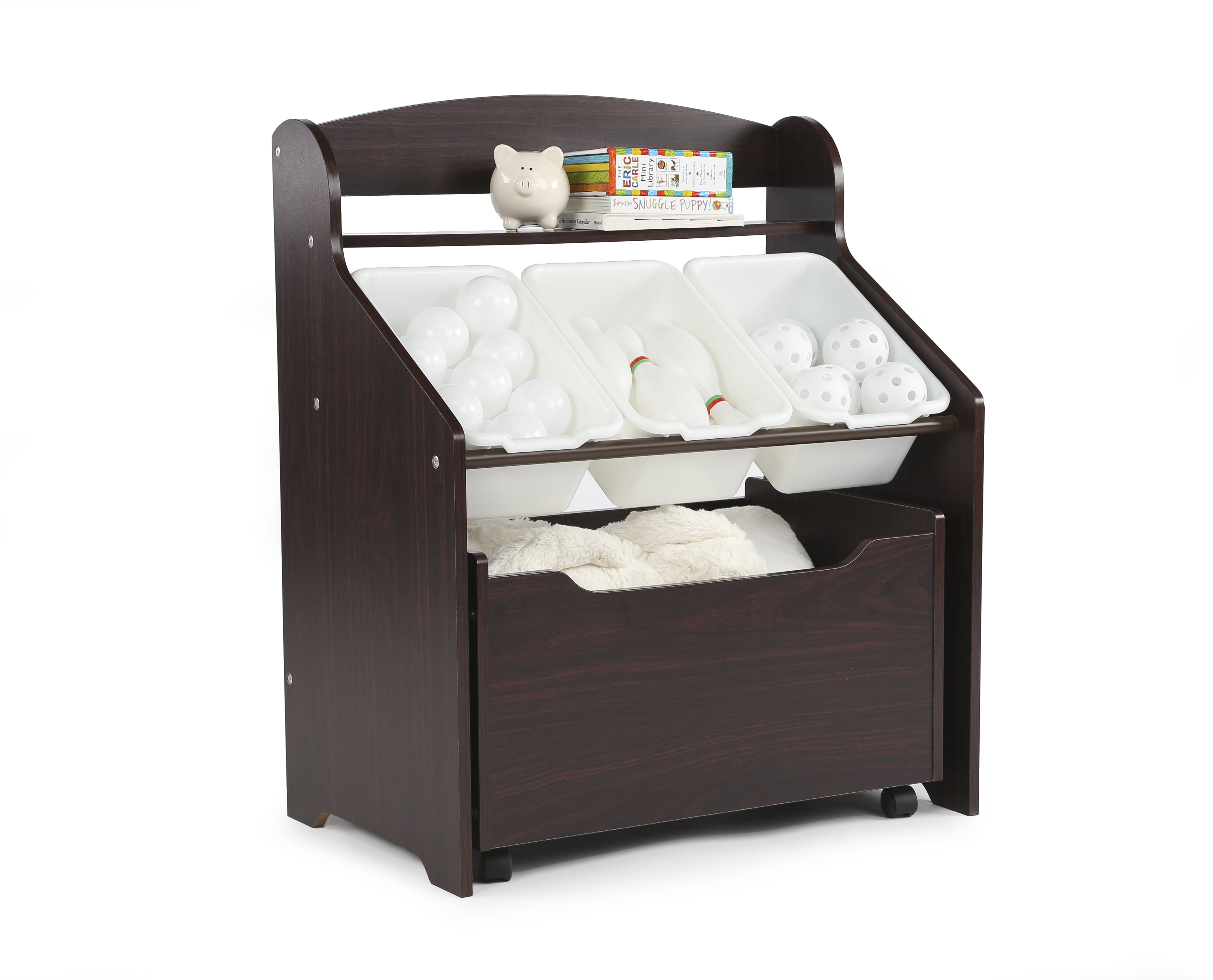 Humble Crew 3-Tier Toddler Storage Unit with Rollout Toy Box