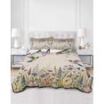thumbnail image 3 of Spring Floral Full Size Down Alternative Comforter,Lightweight Comforter Quilt Bedding Set with Pillow Shams Daisy Sunflowers Wisteria Hummingbird Beige All Seasons Bed Comforter Duvet Insert 78"x90", 3 of 7