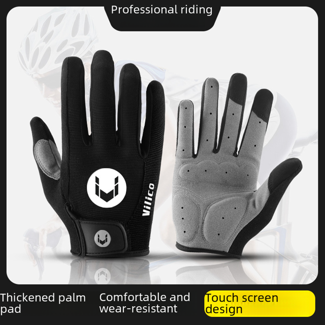 Guantes antideslizantes para deportes al aire libre para hombres y mujeres, para andar en bicicleta con todos los dedos, transpirables y con pantalla táctil