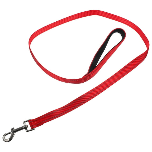 WEAVILUX Red Nylon Dog Leash for Small Dogs, Reflective Safety Walking with Ergonomic Grip, Lightweight and Training Leash