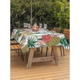 thumbnail image 3 of Outdoor Tablecloth with Umbrella Hole for Patio/Picnic/Party/Camping, Pineapple Waterproof Table Cloth Rectangle Table Cover Washable, Summer Nature Tropical Fruit Flowers Leaves (60"x 84"), 3 of 8