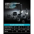 thumbnail image 3 of Manual Knockout Punch Kit, Heavy Duty Metal Sheet Knock Out Box Hole Cutter Conduit Punch Driver Die Set, 3 of 7